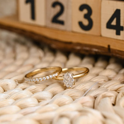 Marquise Cut Cluster Styled Lab Grown Diamond Bridal Ring Set