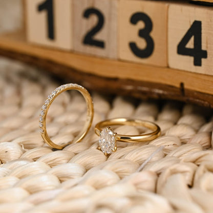 Marquise Cut Cluster Styled Lab Grown Diamond Bridal Ring Set
