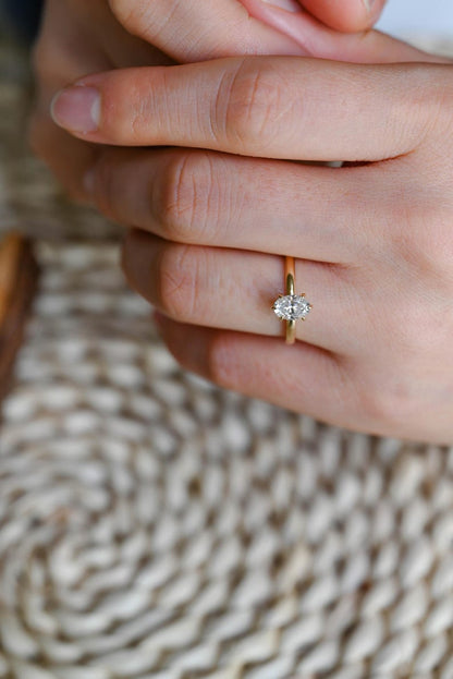 Marquise Cut Cluster Styled Lab Grown Diamond Engagement Ring