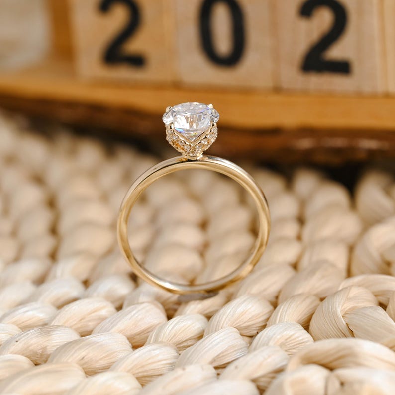 Marquise Cut Cluster Styled Lab Grown Diamond Engagement Ring