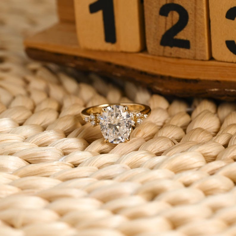 Marquise Cut Cluster Styled Lab Grown Diamond Engagement Ring