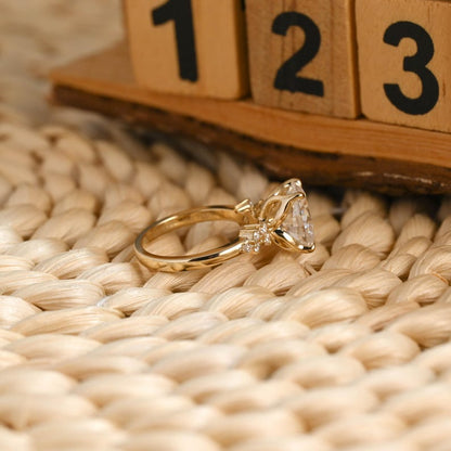 Marquise Cut Cluster Styled Lab Grown Diamond Engagement Ring
