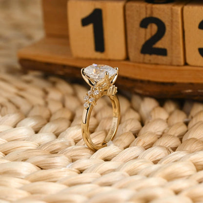 Marquise Cut Cluster Styled Lab Grown Diamond Engagement Ring