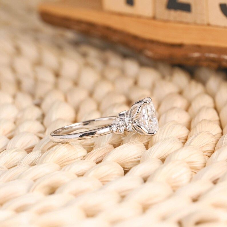 Marquise Cut Cluster Styled Lab Grown Diamond Engagement Ring