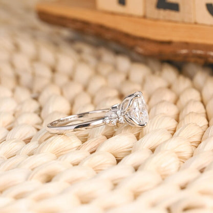 Marquise Cut Cluster Styled Lab Grown Diamond Engagement Ring