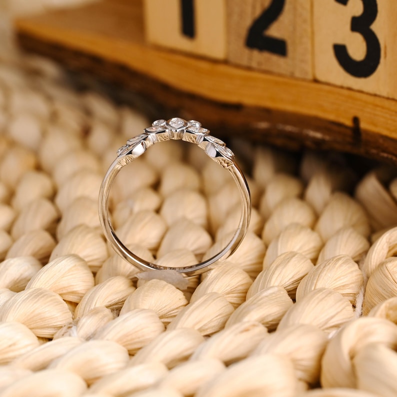 Marquise Cut Cluster Styled Lab Grown Wedding Band