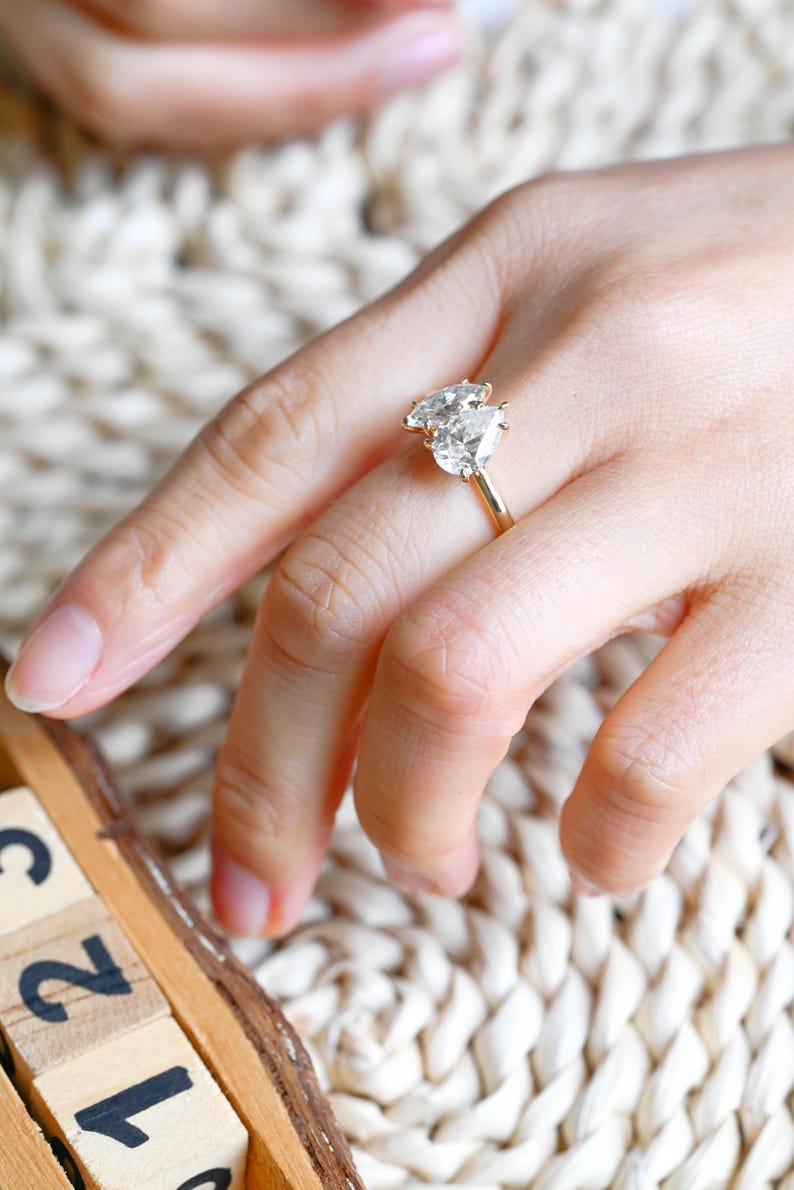 Marquise Cut Cluster Styled Lab Grown Diamond Engagement Ring