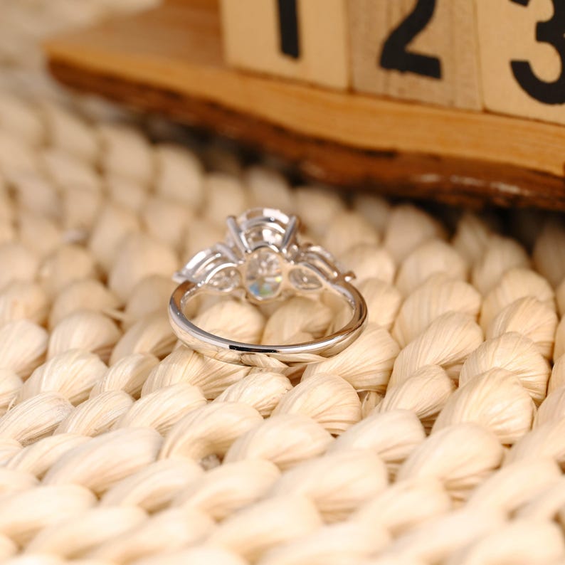Marquise Cut Cluster Styled Lab Grown Diamond Engagement Ring