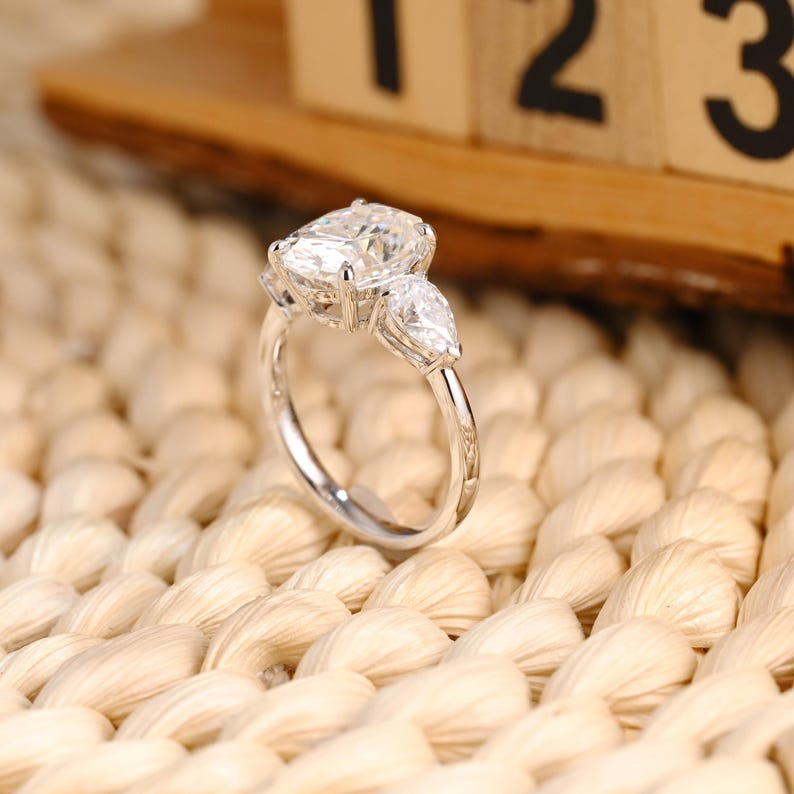 Marquise Cut Cluster Styled Lab Grown Diamond Engagement Ring