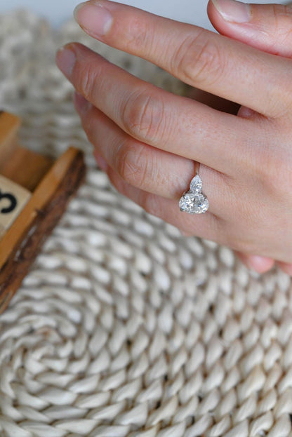 Marquise Cut Cluster Styled Lab Grown Diamond Engagement Ring