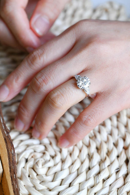 Marquise Cut Cluster Styled Lab Grown Diamond Engagement Ring