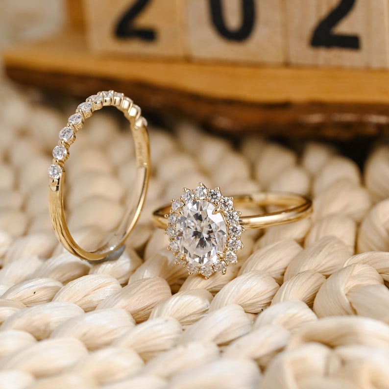 Marquise Cut Cluster Styled Lab Grown Diamond Bridal Ring Set