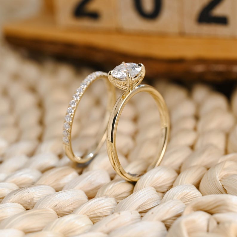 Marquise Cut Cluster Styled Lab Grown Diamond Bridal Ring Set