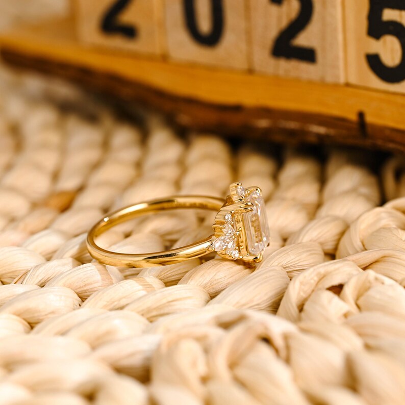 Marquise Cut Cluster Styled Lab Grown Diamond Engagement Ring