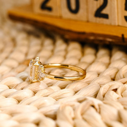 Marquise Cut Cluster Styled Lab Grown Diamond Engagement Ring