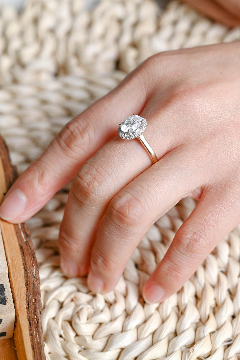 Marquise Cut Cluster Styled Lab Grown Diamond Engagement Ring