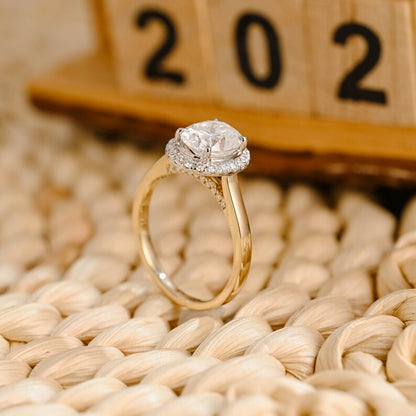 Marquise Cut Cluster Styled Lab Grown Diamond Engagement Ring
