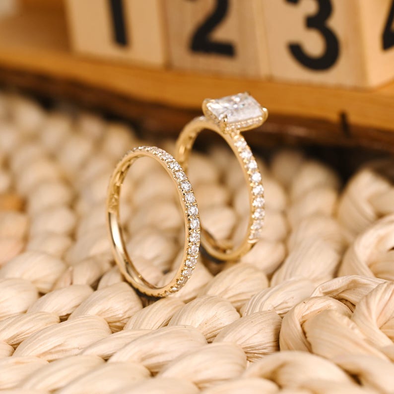 Marquise Cut Cluster Styled Lab Grown Diamond Bridal Ring Set