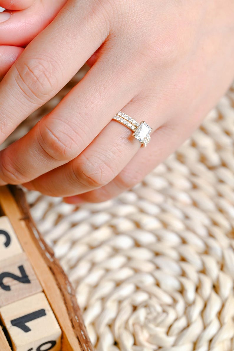 Marquise Cut Cluster Styled Lab Grown Diamond Bridal Ring Set