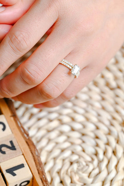 Marquise Cut Cluster Styled Lab Grown Diamond Bridal Ring Set