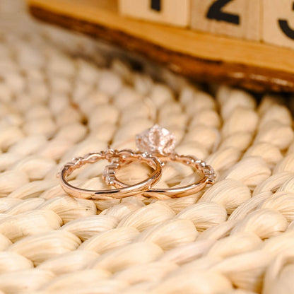 Marquise Cut Cluster Styled Lab Grown Diamond Bridal Ring Set