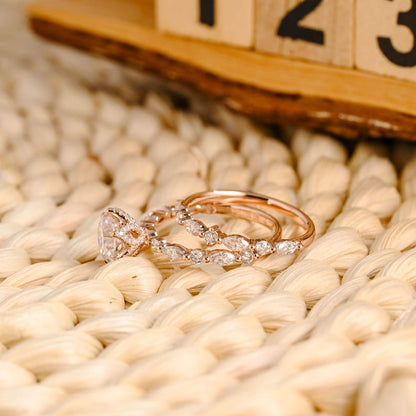 Marquise Cut Cluster Styled Lab Grown Diamond Bridal Ring Set