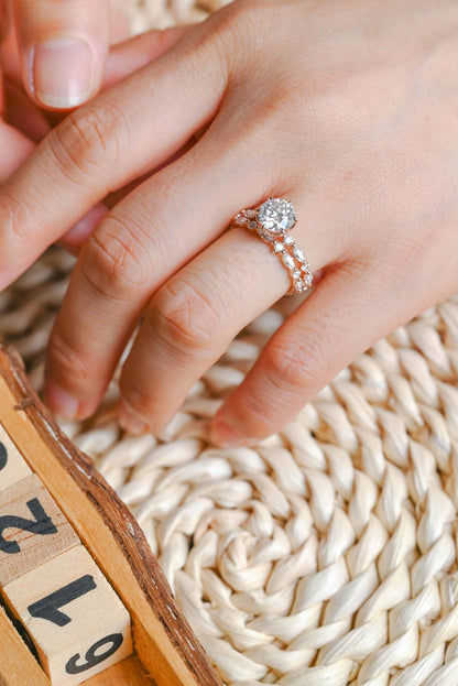 Marquise Cut Cluster Styled Lab Grown Diamond Bridal Ring Set