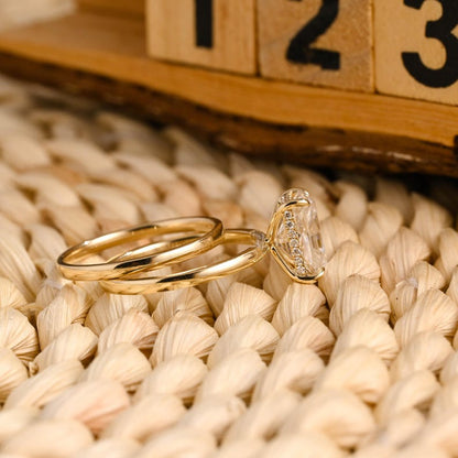 Marquise Cut Cluster Styled Lab Grown Diamond Bridal Ring Set