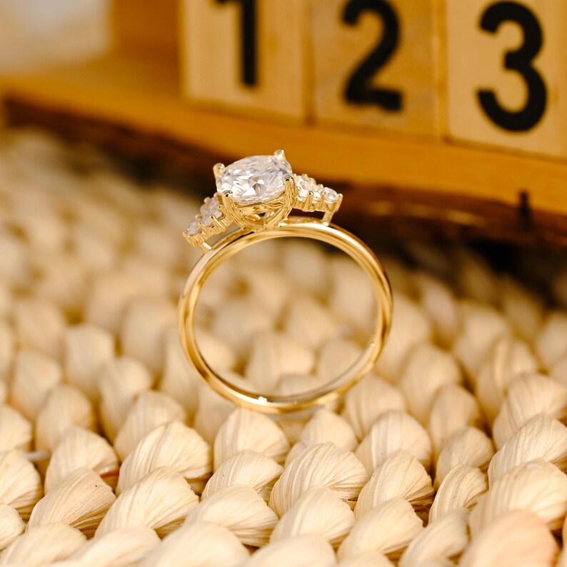 Marquise Cut Cluster Styled Lab Grown Diamond Engagement Ring
