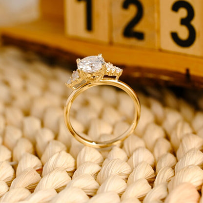 Marquise Cut Cluster Styled Lab Grown Diamond Engagement Ring