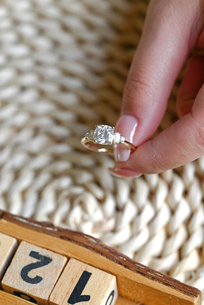 Marquise Cut Cluster Styled Lab Grown Diamond Engagement Ring
