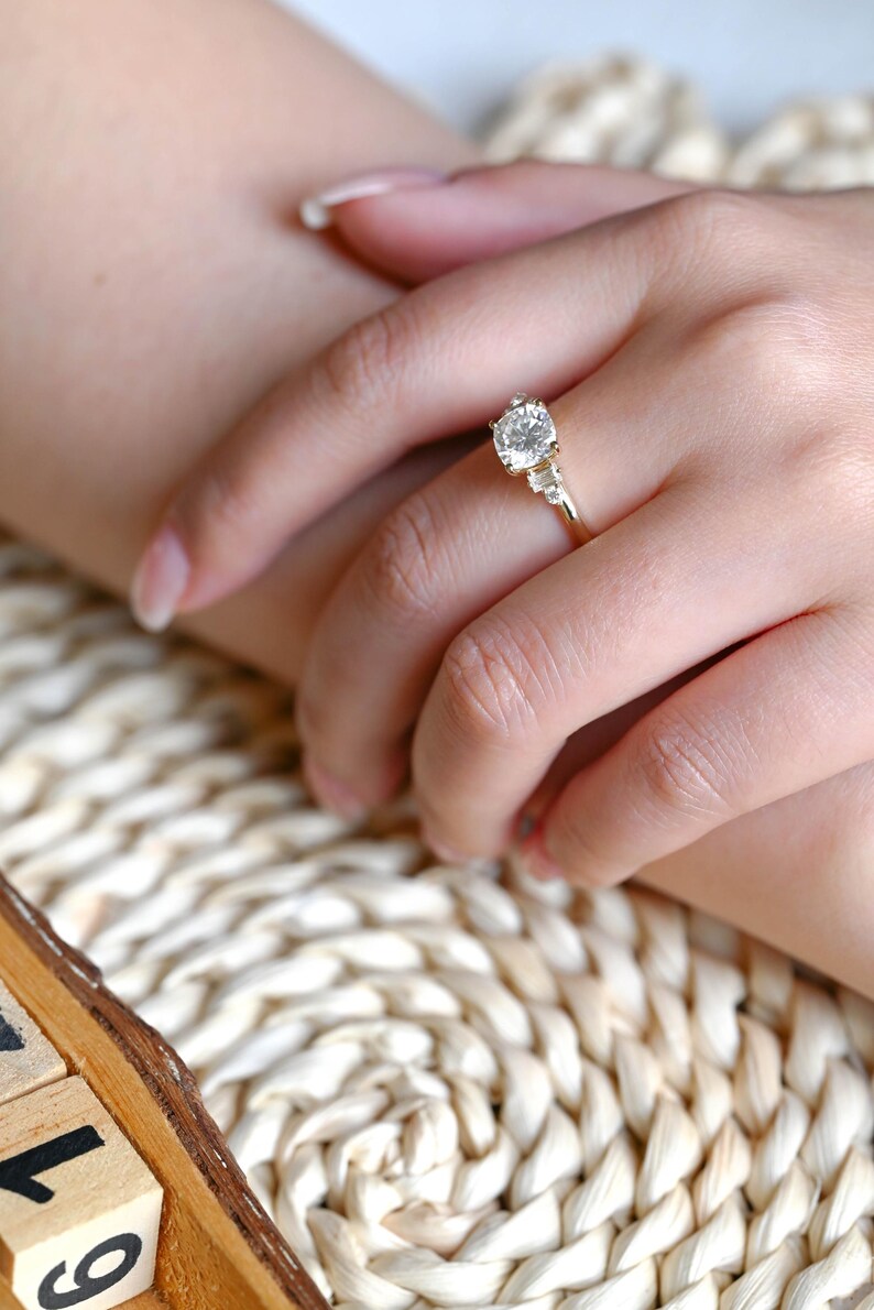 Marquise Cut Cluster Styled Lab Grown Diamond Engagement Ring
