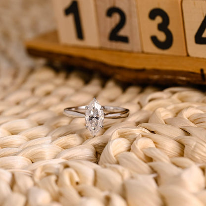 Marquise Cut Cluster Styled Lab Grown Diamond Engagement Ring