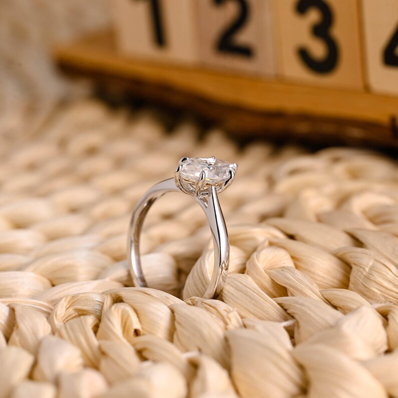 Marquise Cut Cluster Styled Lab Grown Diamond Engagement Ring