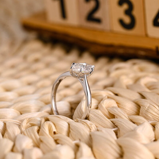 Marquise Cut Cluster Styled Lab Grown Diamond Engagement Ring