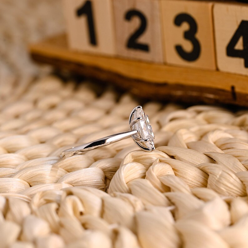 Marquise Cut Cluster Styled Lab Grown Diamond Engagement Ring