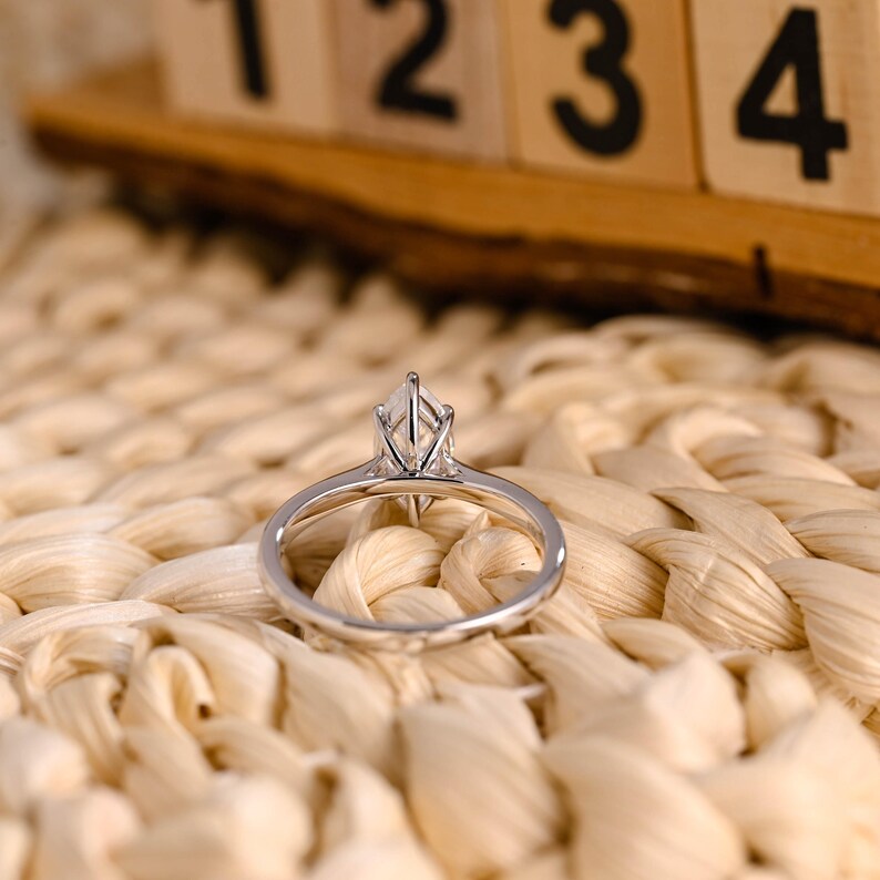 Marquise Cut Cluster Styled Lab Grown Diamond Engagement Ring
