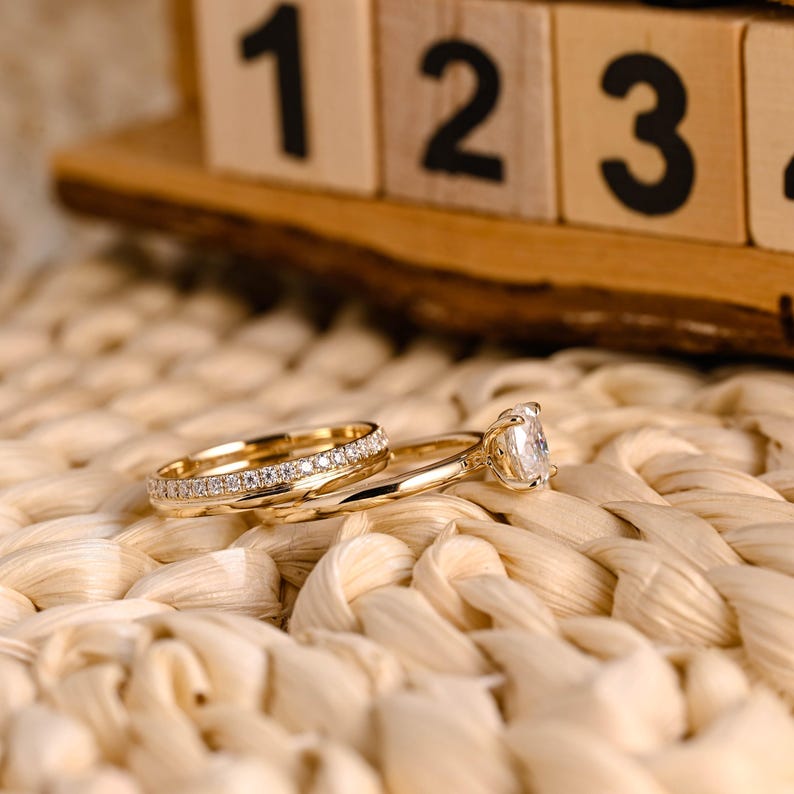 Marquise Cut Cluster Styled Lab Grown Diamond Bridal Ring Set