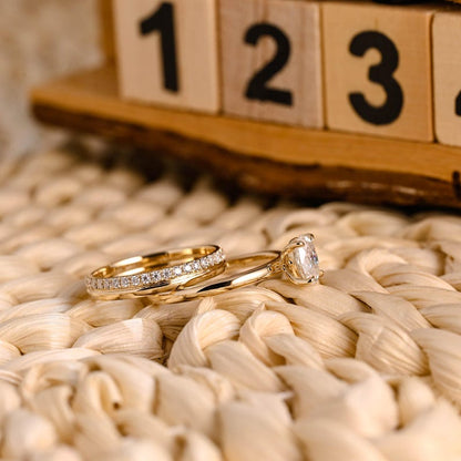 Marquise Cut Cluster Styled Lab Grown Diamond Bridal Ring Set