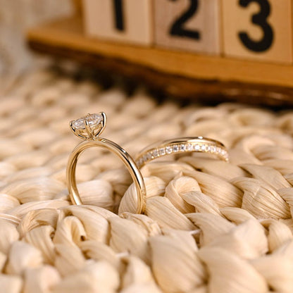 Marquise Cut Cluster Styled Lab Grown Diamond Bridal Ring Set