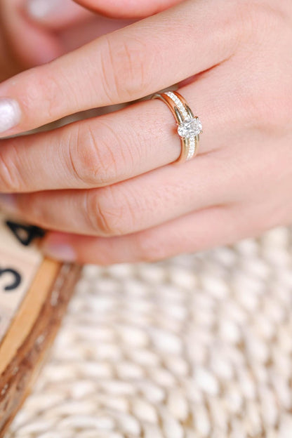 Marquise Cut Cluster Styled Lab Grown Diamond Bridal Ring Set