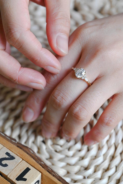 Marquise Cut Cluster Styled Lab Grown Diamond Engagement Ring