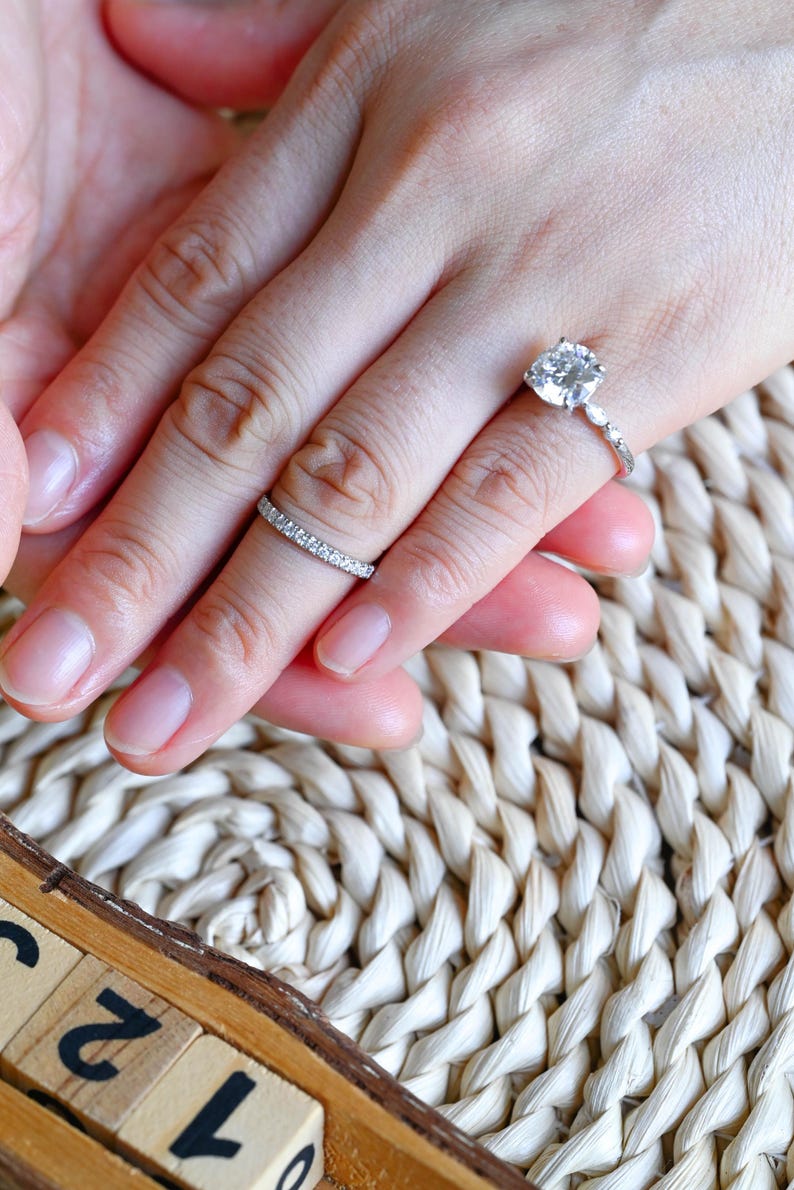 Marquise Cut Cluster Styled Lab Grown Diamond Bridal Ring Set