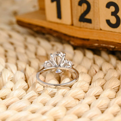 Marquise Cut Cluster Styled Lab Grown Diamond Engagement Ring