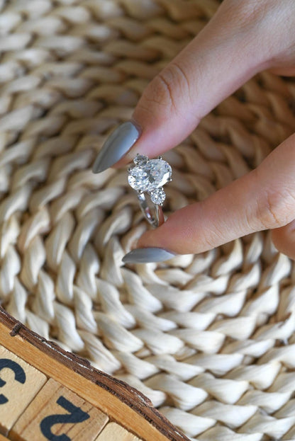 Marquise Cut Cluster Styled Lab Grown Diamond Engagement Ring