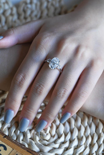 Marquise Cut Cluster Styled Lab Grown Diamond Engagement Ring
