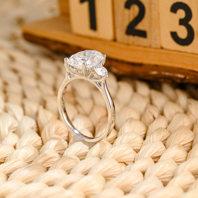 Marquise Cut Cluster Styled Lab Grown Diamond Engagement Ring