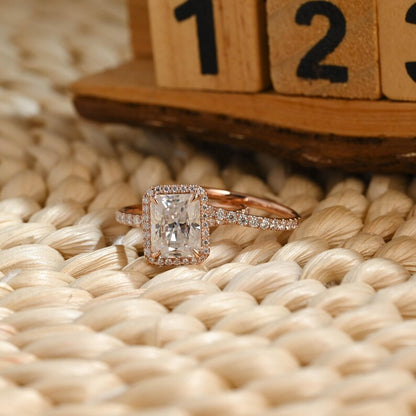 Marquise Cut Cluster Styled Lab Grown Diamond Bridal Ring Set