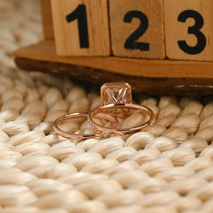 Marquise Cut Cluster Styled Lab Grown Diamond Bridal Ring Set