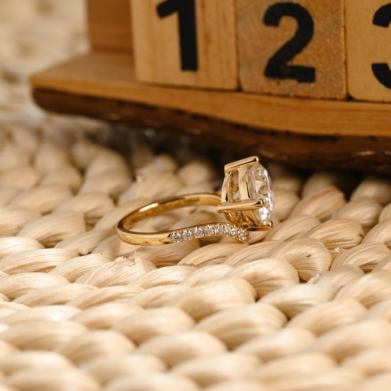 Marquise Cut Cluster Styled Lab Grown Diamond Engagement Ring